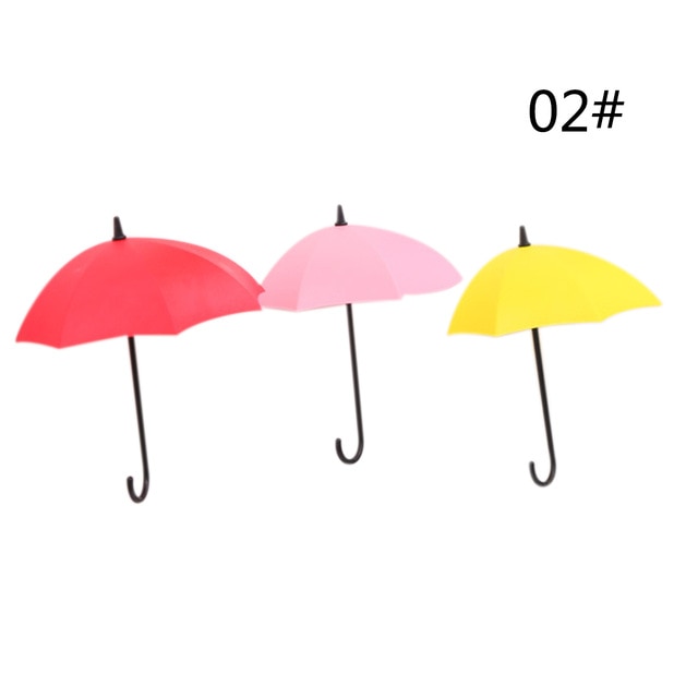 3pcs Creative  Shaped Storage Hook Free Nail Single Wall Hooks Small Decorative Home Decor Wall Hook Key Hair Pin Holder