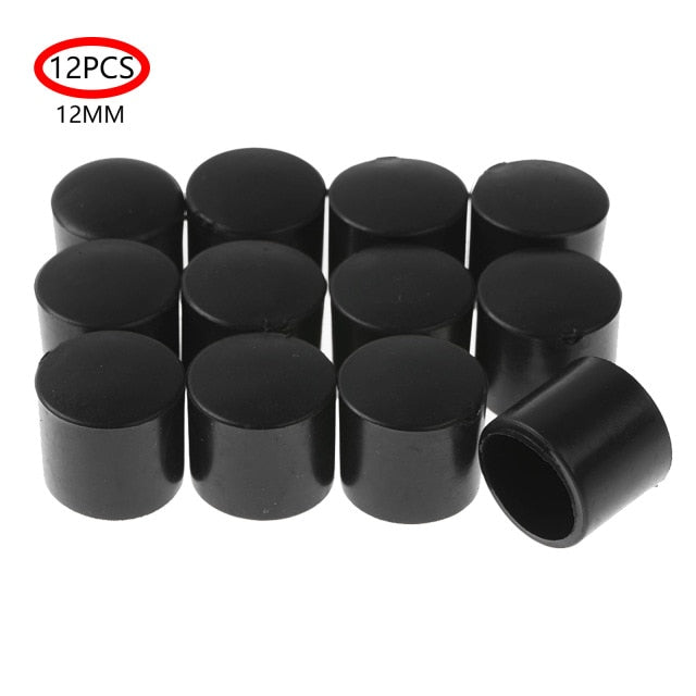 12Pcs Rubber Furniture Foot Table Chair Leg End Caps Covers Tips Floor Protectors for Indoor Home Outdoor Patio Garden Office