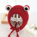 Solid color Cartoon frog knitted hat winter warm hat Skullies cap beanie hat for kid boy and girl 75