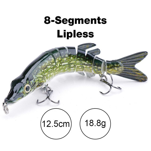 TREHOOK 10cm/12.5cm Pike Wobblers for Fishing Artificial Bait Hard Multi Jointed Swimbait Crankbait Lifelike Fishing Lure Tackle