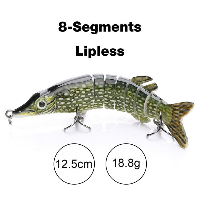 TREHOOK 10cm/12.5cm Pike Wobblers for Fishing Artificial Bait Hard Multi Jointed Swimbait Crankbait Lifelike Fishing Lure Tackle