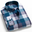 2021 Spring Autumn Plaid Shirt Men Cotton New Male Casual Long Sleeve Shirt  High Quality  Man Clothes