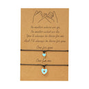 Handmade Braided Black Rope Bracelet Silver Color Bohemian Sun&Moon Charm Bracelets For Women Men Pinky Promise Card Bracelet