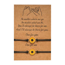 Handmade Braided Black Rope Bracelet Silver Color Bohemian Sun&Moon Charm Bracelets For Women Men Pinky Promise Card Bracelet