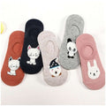 5 Pairs Lot Cotton Women Socks Female Casual Boat 3D Pack Cartoon Harajuku Unicron Cat Cute Invisiable Funny Girl Ankle Sock Set