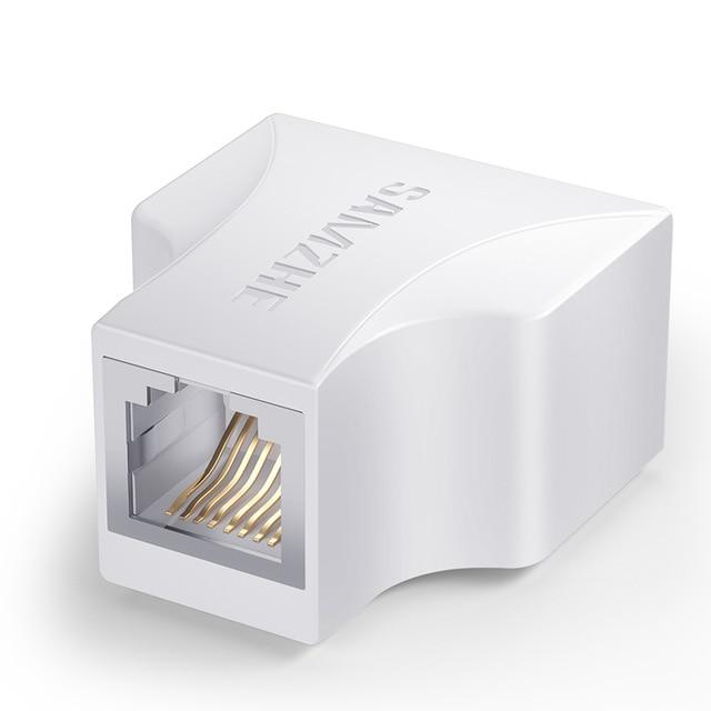 SAMZHE Ethernet Adapter Lan Cable Extender Splitter for Internet Connection Cat5 RJ45 Splitter Coupler Contact Modular Plug