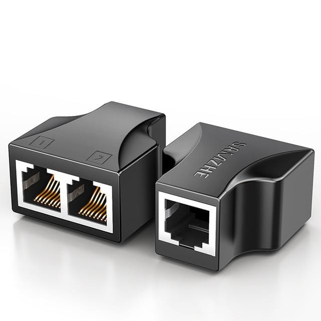 SAMZHE Ethernet Adapter Lan Cable Extender Splitter for Internet Connection Cat5 RJ45 Splitter Coupler Contact Modular Plug