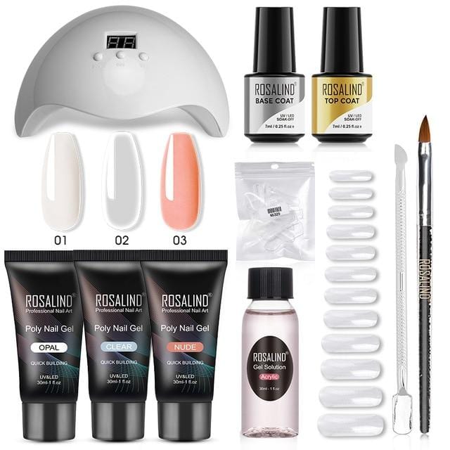 ROSALIND Poly Nail Gel Extension Nail Kit All For Manicure Gel Set Acrylic Solution Water Builder Gel Polish For Nail Art Design