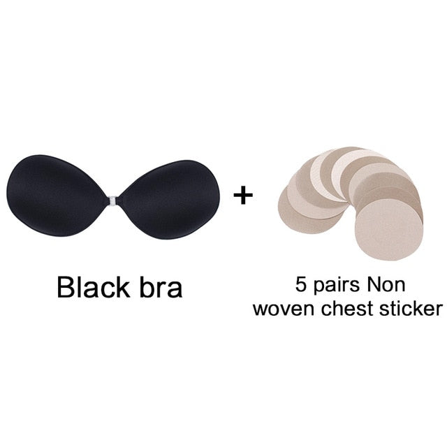 Sexy Sujetador Women's bra Invisible Push Up Bra Self-Adhesive Silicone Seamless Front Closure Sticky Backless Strapless Bra