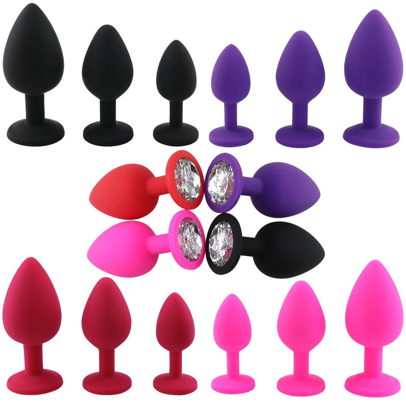 S/M/L 100%Silicone Butt Plug Anal Plugs Unisex Sex Stopper 3 Different Size Adult Toys for Men/Women Anal Trainer For Couples SM