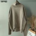 Toppies Winter Woman Sweater Turtleneck Oversize Pullovers Jumper Female knitted tops irregular hem Korean Clothing