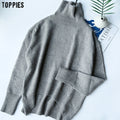 Toppies Winter Woman Sweater Turtleneck Oversize Pullovers Jumper Female knitted tops irregular hem Korean Clothing