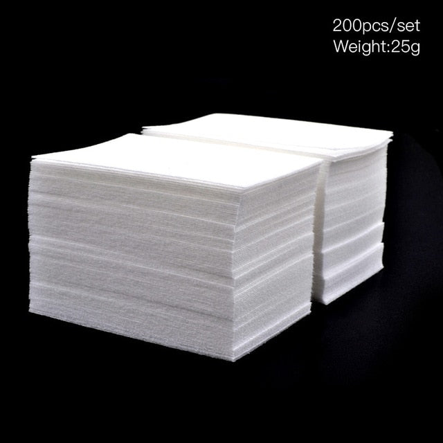 500/200pcs Lint-Free Nail Polish Remover Cotton Wipes UV Gel Tips Remover Cleaner Paper Pad Nails Polish Art Cleaning Manicure