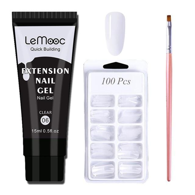 Lemooc  UV Gel Kit 15ml Quick Building  UV Gel Nail Polish For Nail Extensions Acrylic Gel Polish Nail Art Set