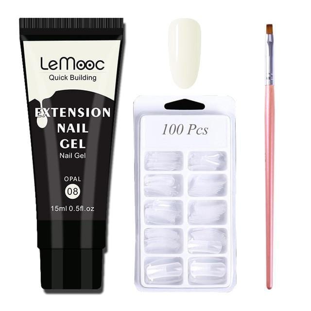 Lemooc  UV Gel Kit 15ml Quick Building  UV Gel Nail Polish For Nail Extensions Acrylic Gel Polish Nail Art Set