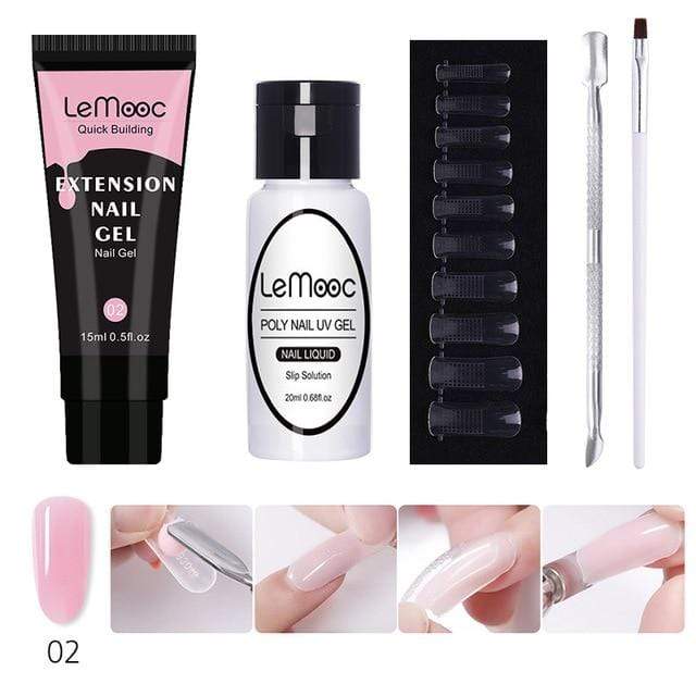 Lemooc  UV Gel Kit 15ml Quick Building  UV Gel Nail Polish For Nail Extensions Acrylic Gel Polish Nail Art Set