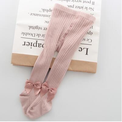 0-8 Yrs Children Cotton Baby Girls Pantyhose  Spring Autumn Winter Bowknot TightsKids Infant Knitted Collant Tights