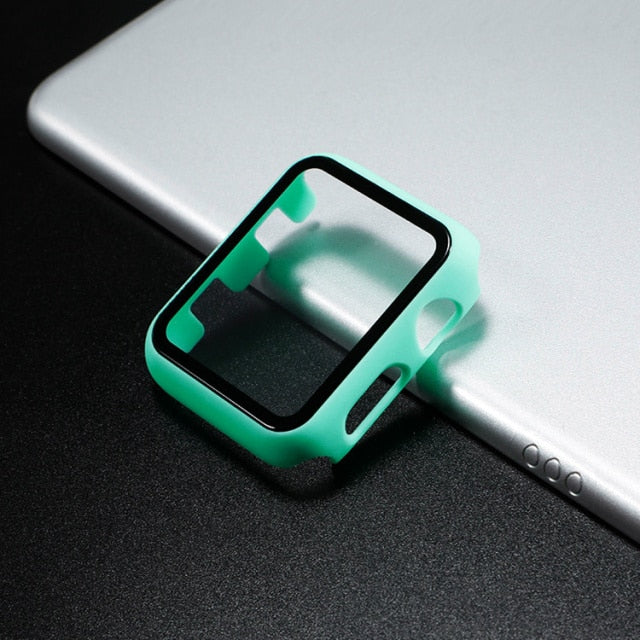 cover For Apple Watch case 44mm 40mm iWatch 42mm 38mm bumper Tempered Glass 44 42 38 42 mm for apple watch series 4 3 5 SE 6