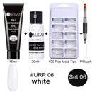 UR SUGAR 15ml Poly UV Nail Gel Kit Acrylic Set Extend Fast Builder UV Gel Slip Solution Nail Form Nail Art Brush Nail Tool Kit