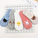 5 Pairs Lot Cotton Women Socks Female Casual Boat 3D Pack Cartoon Harajuku Unicron Cat Cute Invisiable Funny Girl Ankle Sock Set