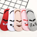 5 Pairs Lot Cotton Women Socks Female Casual Boat 3D Pack Cartoon Harajuku Unicron Cat Cute Invisiable Funny Girl Ankle Sock Set