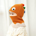 Doitbest 2 to 6 years old Boy girl Beanie Protect neck Cartoon animal Windproof Winter Child knit hat kids girl's Earflap Caps