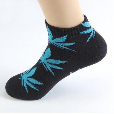 1 Pair Fashion Men Socks Cotton Weed Colorful Male Soft Breathable Short Ankle Socks Maple Leaf Casual Socks Sox Calcetines