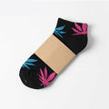 1 Pair Fashion Men Socks Cotton Weed Colorful Male Soft Breathable Short Ankle Socks Maple Leaf Casual Socks Sox Calcetines