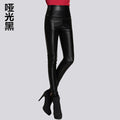 Women Tight Trouser Autumn Winter Women Thin Velvet PU Leather Pants Female Sexy Elastic Stretch Faux Leather Skinny Pencil Pant