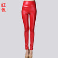 Women Tight Trouser Autumn Winter Women Thin Velvet PU Leather Pants Female Sexy Elastic Stretch Faux Leather Skinny Pencil Pant