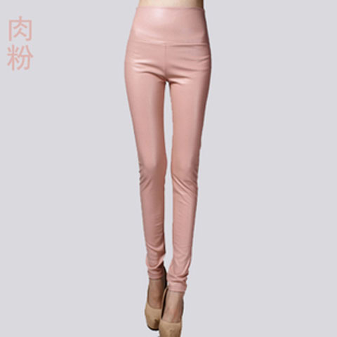 Women Tight Trouser Autumn Winter Women Thin Velvet PU Leather Pants Female Sexy Elastic Stretch Faux Leather Skinny Pencil Pant