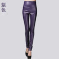Women Tight Trouser Autumn Winter Women Thin Velvet PU Leather Pants Female Sexy Elastic Stretch Faux Leather Skinny Pencil Pant