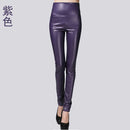 Women Tight Trouser Autumn Winter Women Thin Velvet PU Leather Pants Female Sexy Elastic Stretch Faux Leather Skinny Pencil Pant