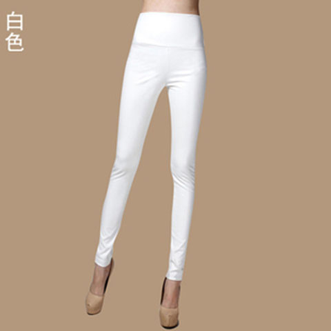Women Tight Trouser Autumn Winter Women Thin Velvet PU Leather Pants Female Sexy Elastic Stretch Faux Leather Skinny Pencil Pant