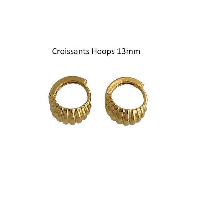 Peri'sBox 17mm Gold Tiny Twisted Hoop Earrings Minimalist  Dainty Chic Huggie Earrings Hoops Gifts  Brass Earrings for Woman