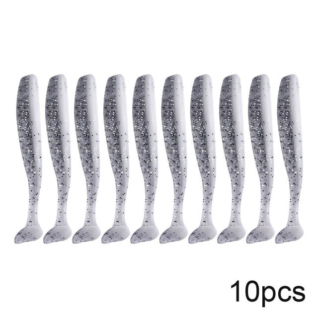 QXO 10pcs/Lot 7cm 10cm 13cm Soft Worm Lures Silicone Bait Sea Fish Pva Swimbait Wobblers Goods For Fishing Artificial Tackle