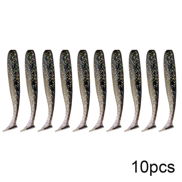 QXO 10pcs/Lot 7cm 10cm 13cm Soft Worm Lures Silicone Bait Sea Fish Pva Swimbait Wobblers Goods For Fishing Artificial Tackle