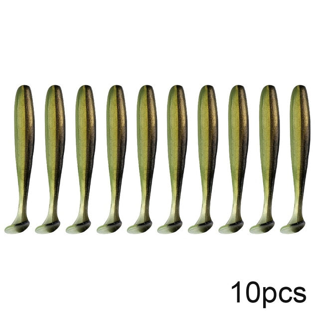 QXO 10pcs/Lot 7cm 10cm 13cm Soft Worm Lures Silicone Bait Sea Fish Pva Swimbait Wobblers Goods For Fishing Artificial Tackle