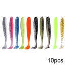 QXO 10pcs/Lot 7cm 10cm 13cm Soft Worm Lures Silicone Bait Sea Fish Pva Swimbait Wobblers Goods For Fishing Artificial Tackle