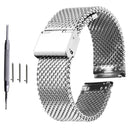 18mm 20mm 22mm 24mm Universal Milanese Watchband Quick Release Watch Band Mesh Stainless Steel Strap Wrist Belt Bracelet Black