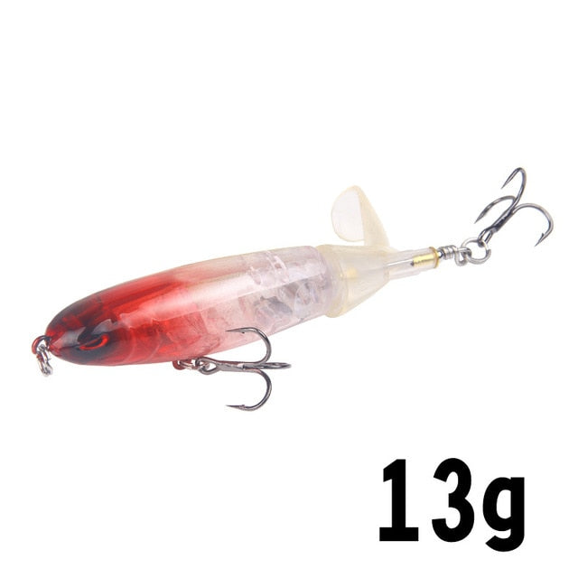 GOBYGO 1PCS Whopper Popper 10cm/14cm Fishing Lure Artificial Bait Hard Soft Rotating Tail Fishing Tackle Geer Pesca