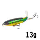 GOBYGO 1PCS Whopper Popper 10cm/14cm Fishing Lure Artificial Bait Hard Soft Rotating Tail Fishing Tackle Geer Pesca