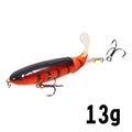 GOBYGO 1PCS Whopper Popper 10cm/14cm Fishing Lure Artificial Bait Hard Soft Rotating Tail Fishing Tackle Geer Pesca