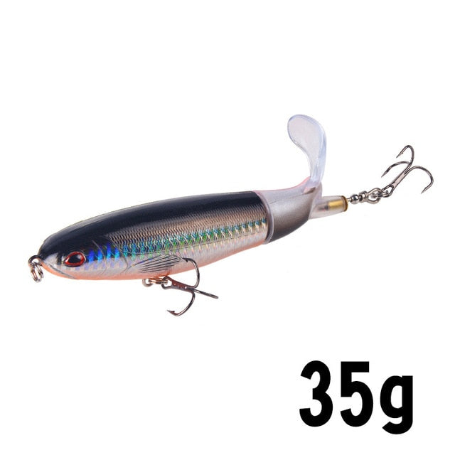 GOBYGO 1PCS Whopper Popper 10cm/14cm Fishing Lure Artificial Bait Hard Soft Rotating Tail Fishing Tackle Geer Pesca