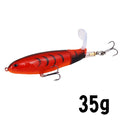 GOBYGO 1PCS Whopper Popper 10cm/14cm Fishing Lure Artificial Bait Hard Soft Rotating Tail Fishing Tackle Geer Pesca