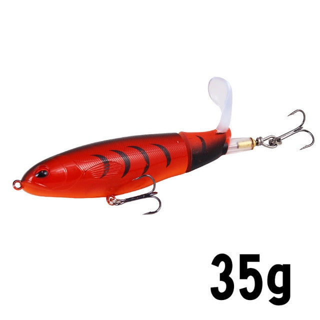GOBYGO 1PCS Whopper Popper 10cm/14cm Fishing Lure Artificial Bait Hard Soft Rotating Tail Fishing Tackle Geer Pesca