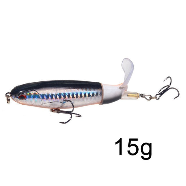 GOBYGO 1PCS Whopper Popper 10cm/14cm Fishing Lure Artificial Bait Hard Soft Rotating Tail Fishing Tackle Geer Pesca