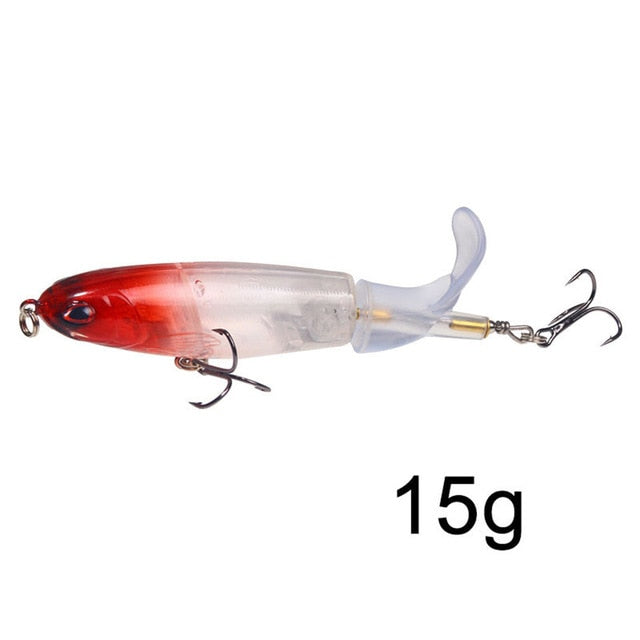 GOBYGO 1PCS Whopper Popper 10cm/14cm Fishing Lure Artificial Bait Hard Soft Rotating Tail Fishing Tackle Geer Pesca