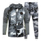 Camo Men Tracksuit Hooded Outerwear Hoodie Set 2 Pieces Autumn Sporting Male Fitness Camouflage Sweatshirts Jacket + Pants Sets