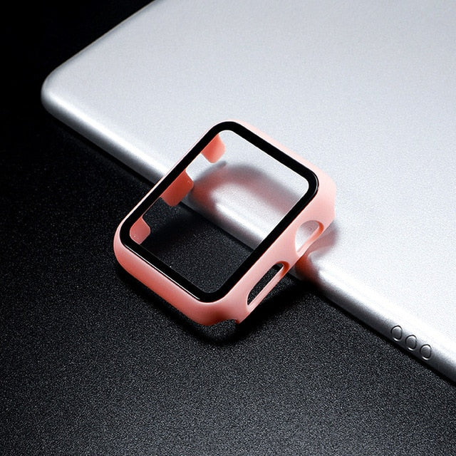 Glass+Cover For Apple Watch Case 44mm 40mm 42mm 38mm iWatch series 5 4 3 6 se bumper+Screen Protector apple watch Accessories